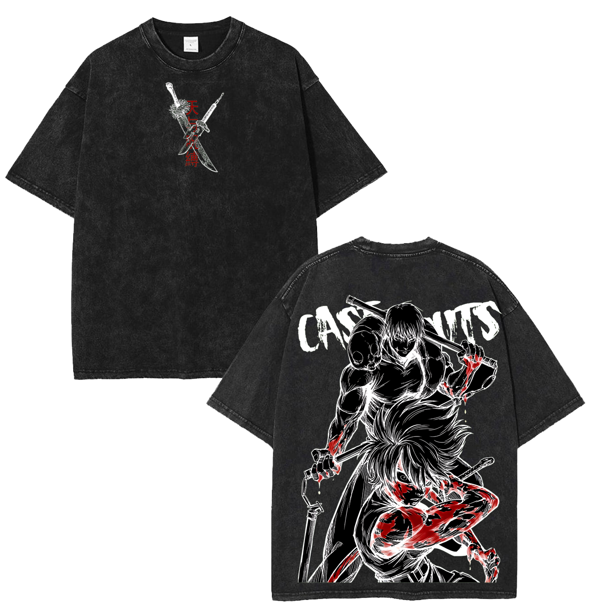 Retro Streetwear Jujutsu Kaisen Maki Zenin Toji Fushiguro Anime Washed T Shirt