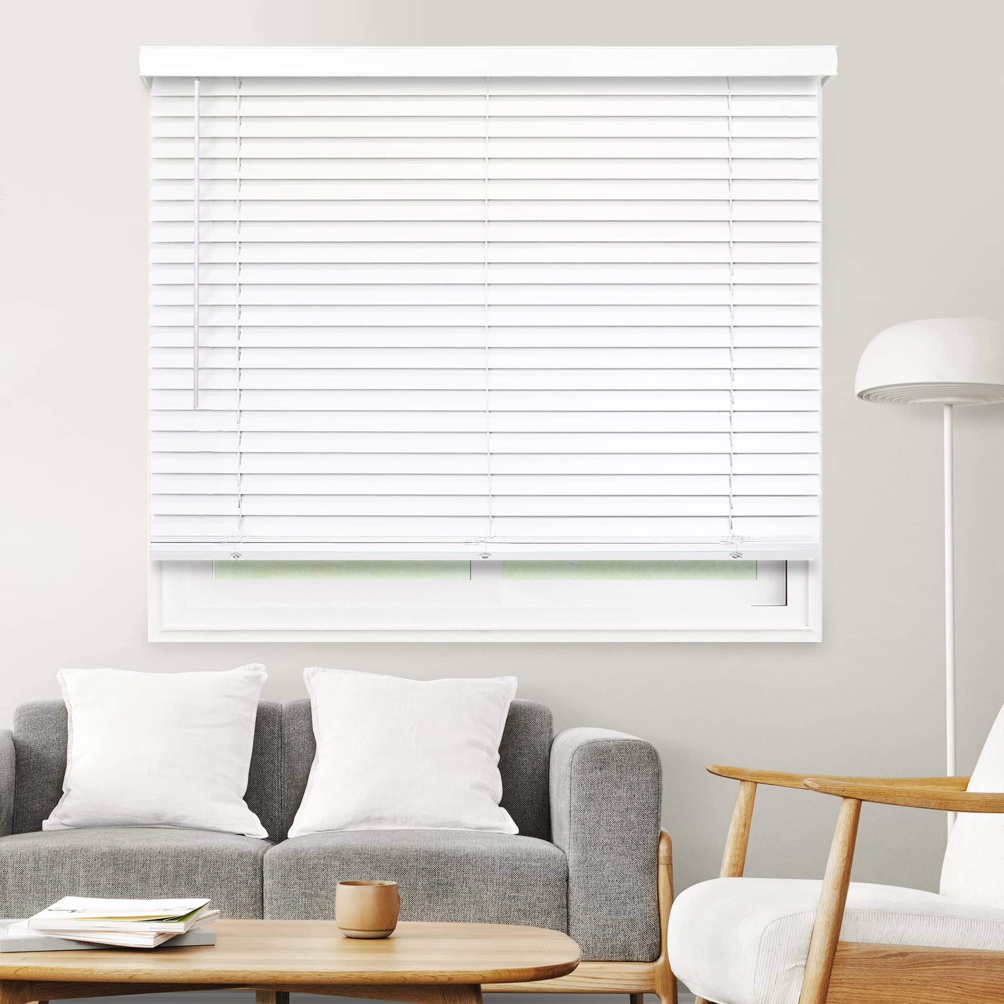 Chicology Cordless Faux Wood Blinds Best for Kids, Inside Mount, 12