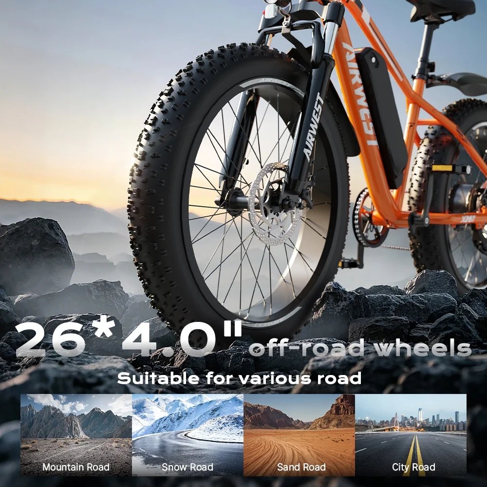 AIRWEST Electric Bike for Adults, Peak 750W Ebikes for Men Women26