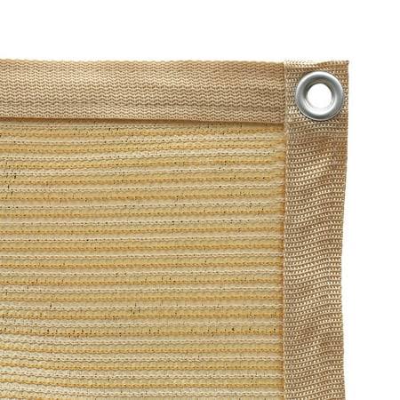 Shatex 90% Shade Fabric Sun Shade Cloth with Grommets for Pergola Cover Canopy 10 x 16, Wheat, Size: 10' x 16', Beige