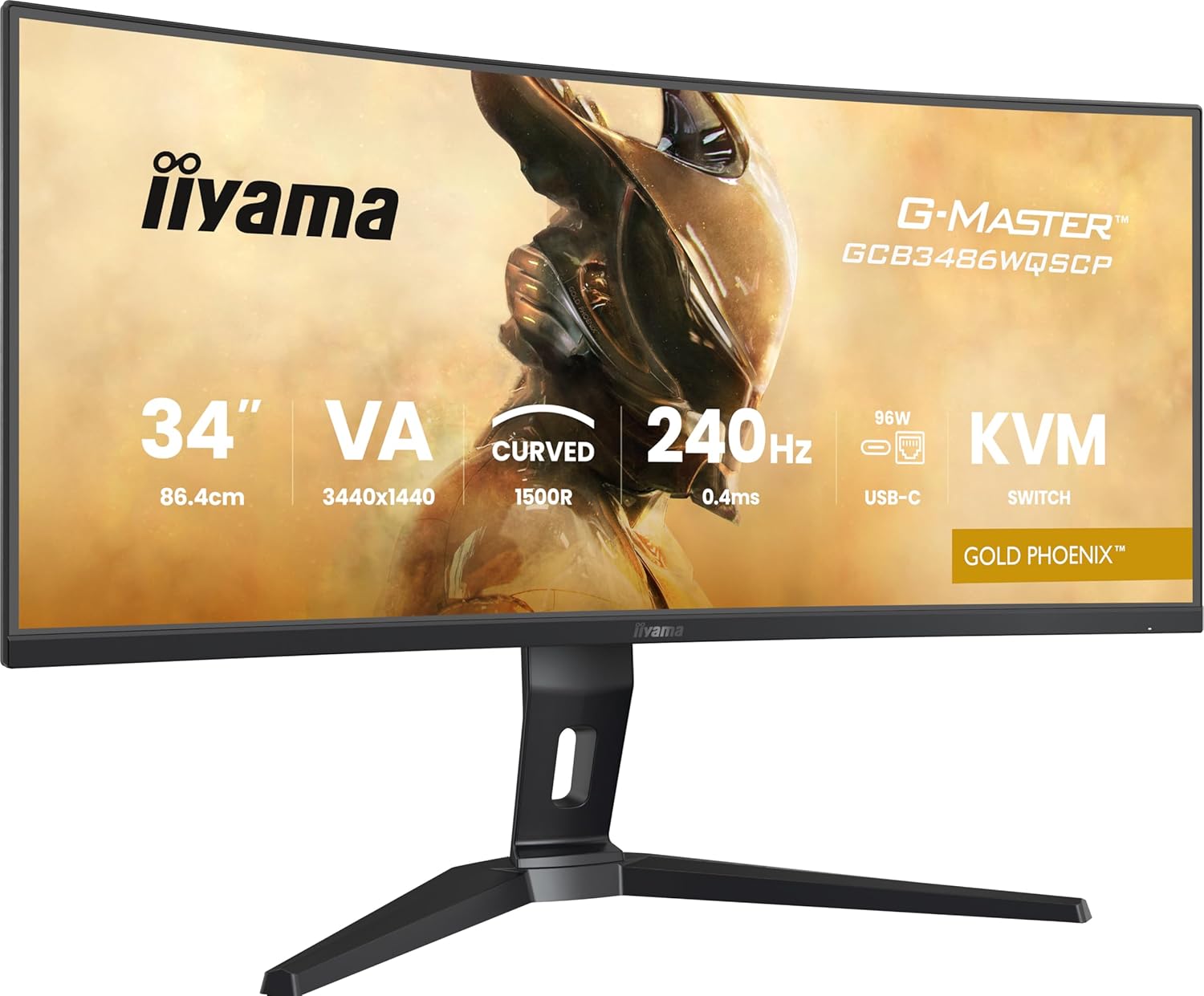 Écran gaming 34 pouces 3440x1440 240 Hz VA incurvé USB C dock KVM