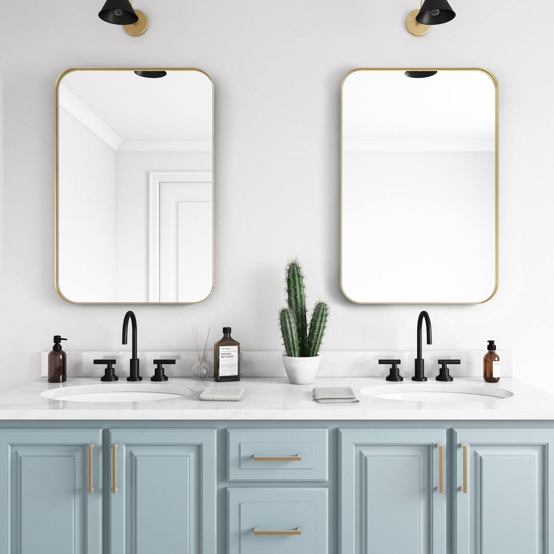 Weeksville Modern & Contemporary Bathroom / Vanity Mirror Orren Ellis Finish: Gold, Size: 40