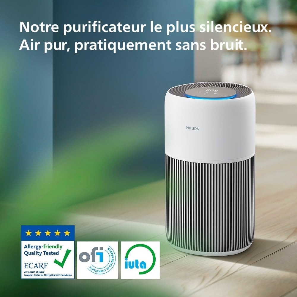 Purificateur air HEPA charbon actif CADR 400 m3 h pour 104 m2
