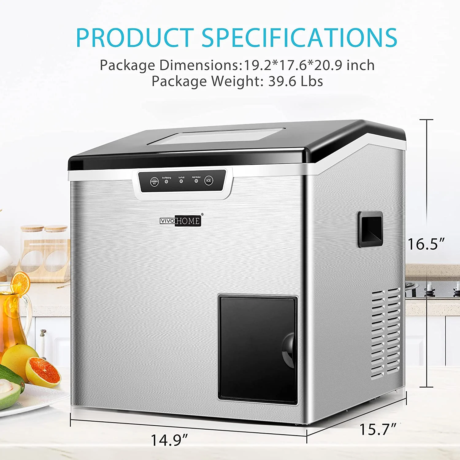 VIVOHOME 2 in 1 Countertop Ice Maker & Ice Shaver Machine, 33 lb/Day