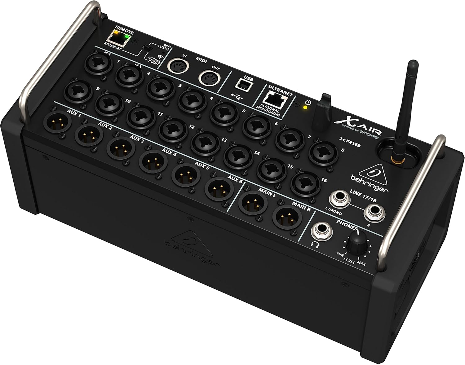 Mélangeur numérique XR18 18 canaux 12 bus préamplis programmables WiFi interface audio USB