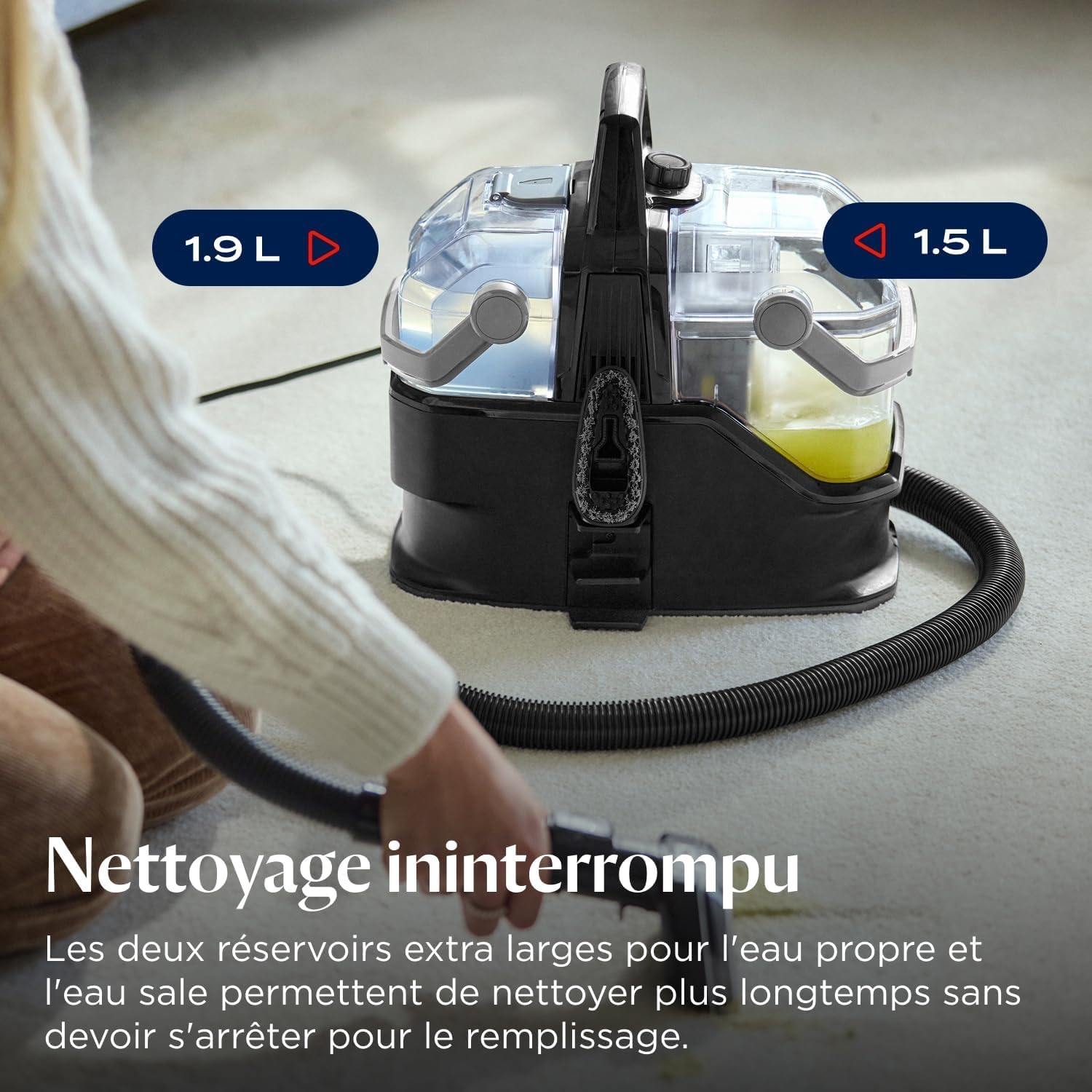 Shampouineuse canapé SpotClean HydroSteam 1000W nettoyage vapeur tapis moquettes meubles tissus voiture 3689N