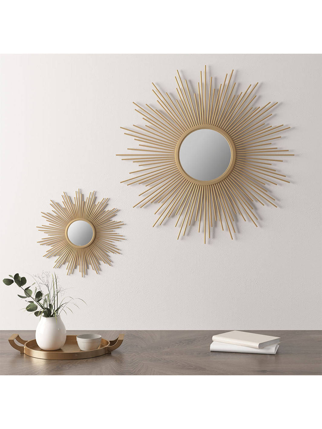 Madison Park Fiore Gold Sunburst Mirror, S