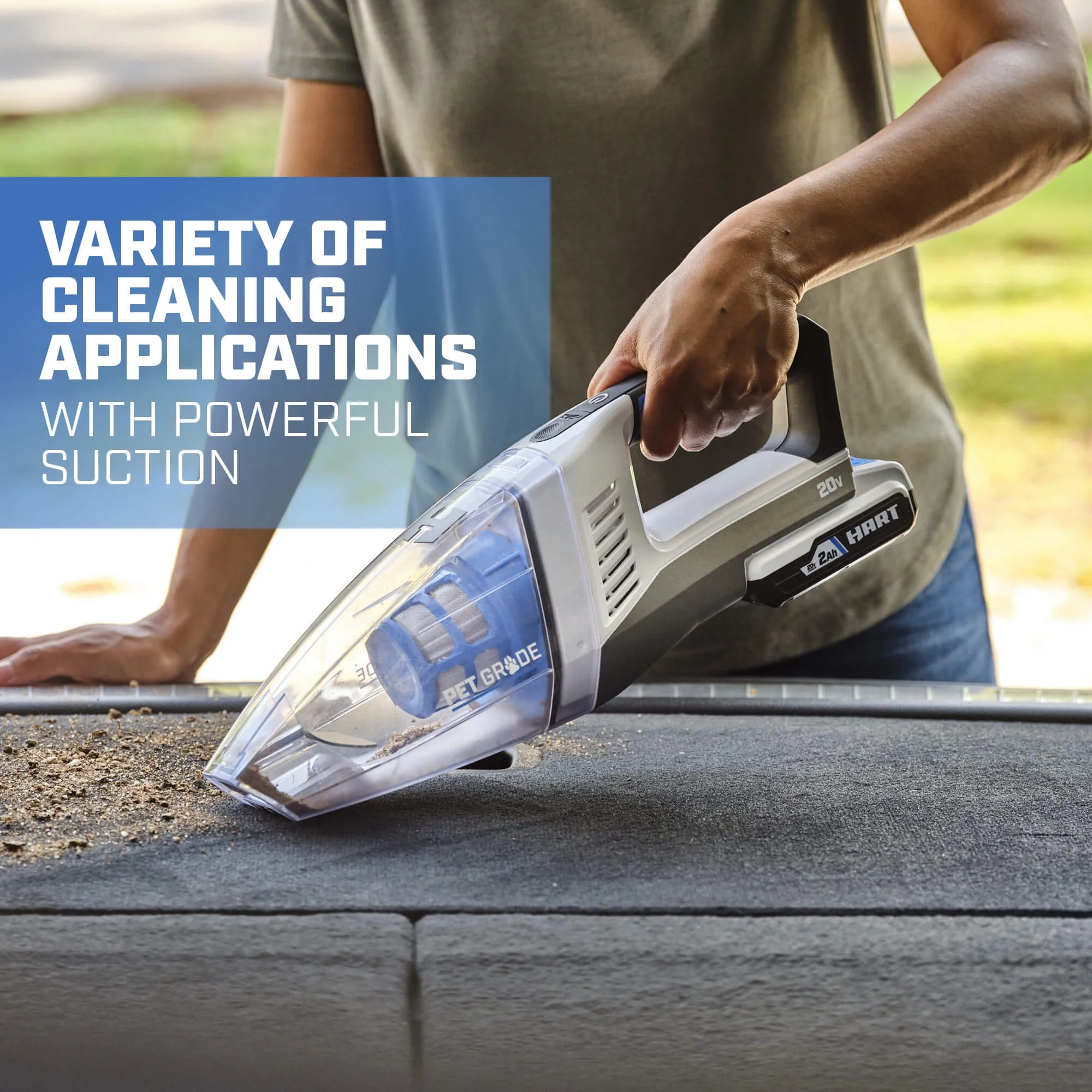 HART 20 - Volt Cordless Hand Vacuum Kit with Multi - Surface Motorized Brush Roll, HPHV34B
