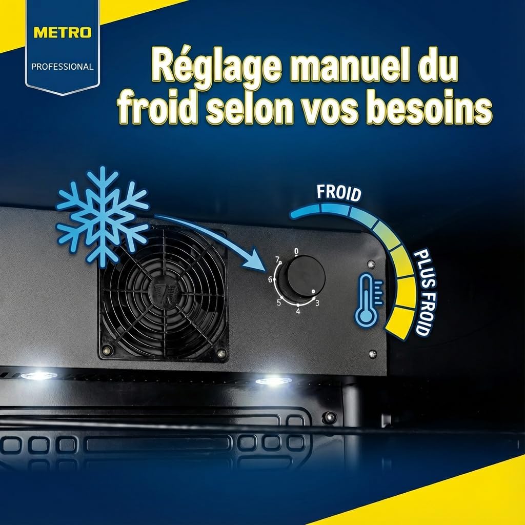 Réfrigérateur boissons GSC4240B 237 L métal verre refroidissement statique 110W serrure restauration noir