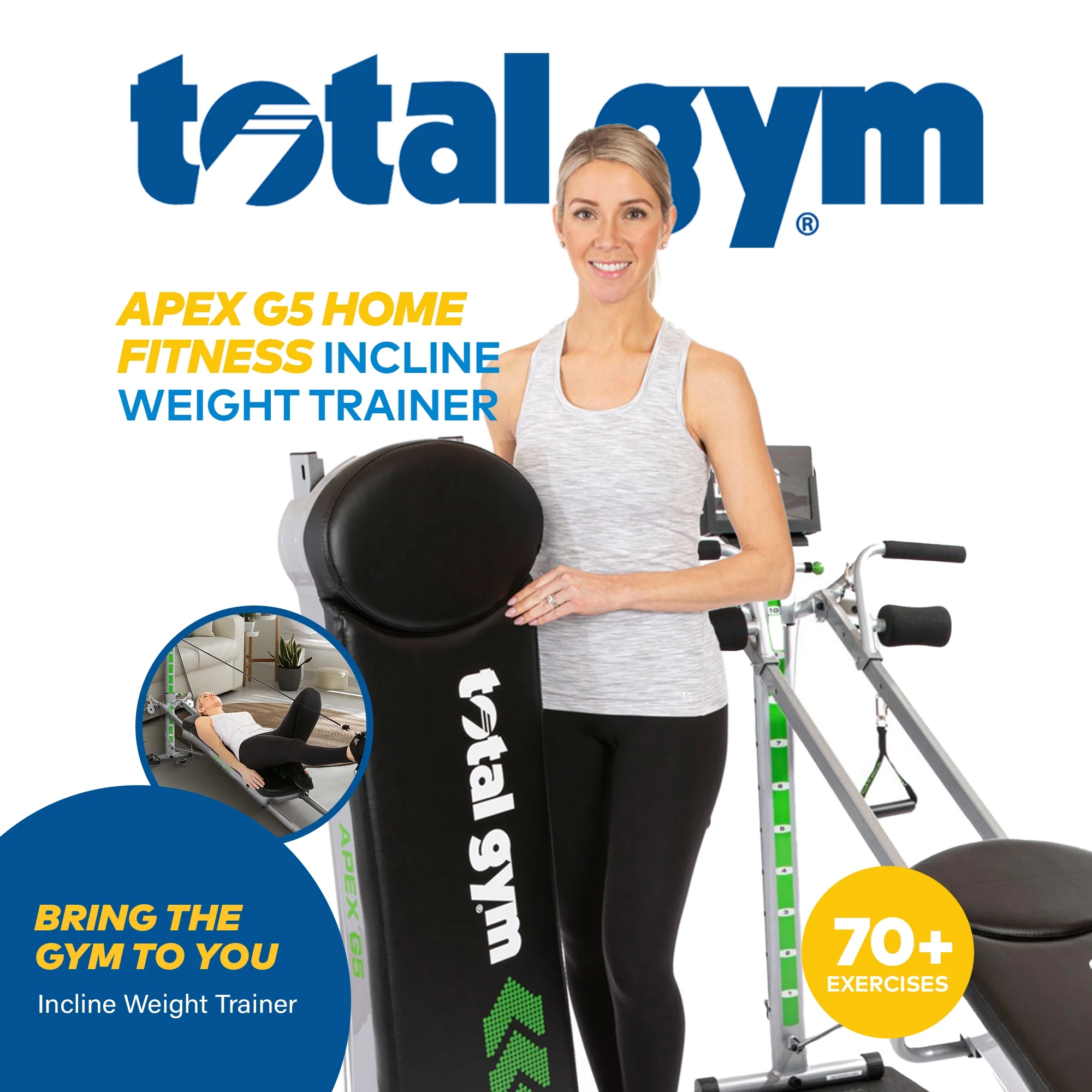 Total Gym APEX G5 Home Fitness Incline Weight Trainer Equipment W/ 10 Resistance Levels