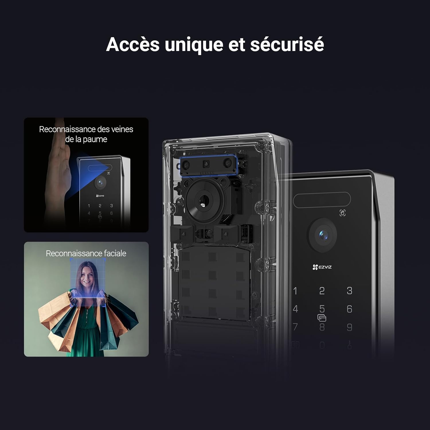 Visiophone connecté 4K HP7 Pro écran 8 pouces reconnaissance paume visage RFID étanche WiFi