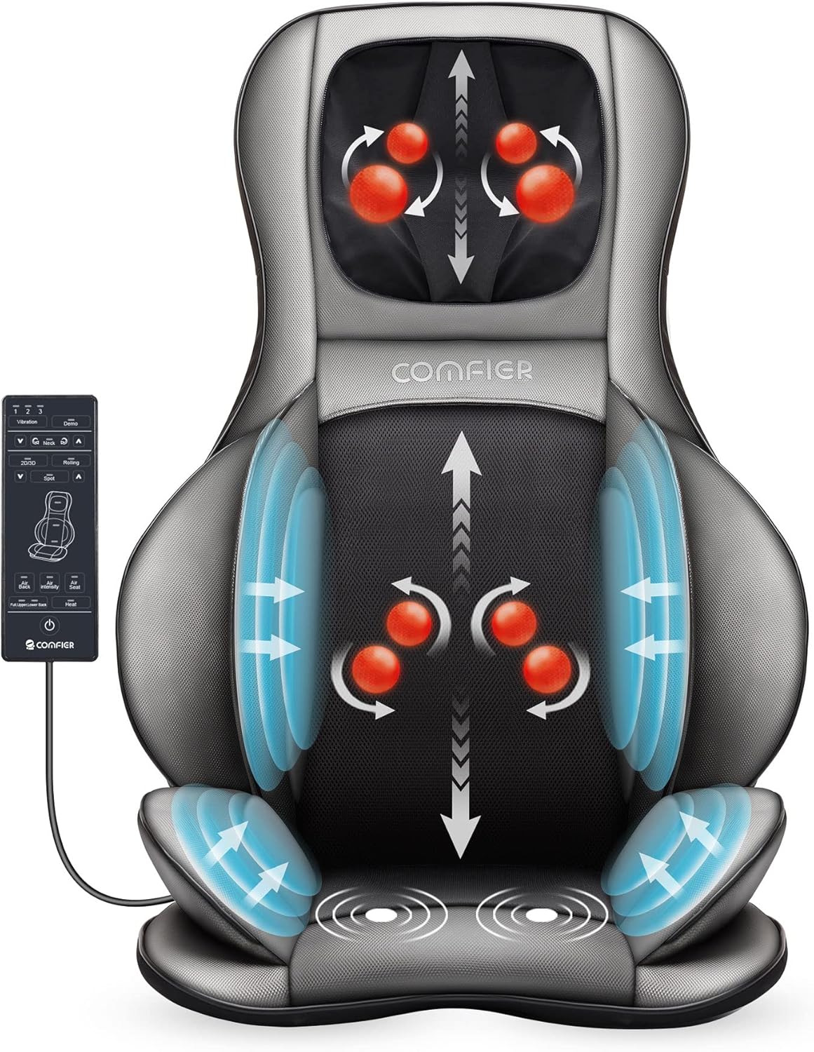 Siège massant Shiatsu dos cou pétrissage 2D 3D chaleur compresse réglable massage complet corps