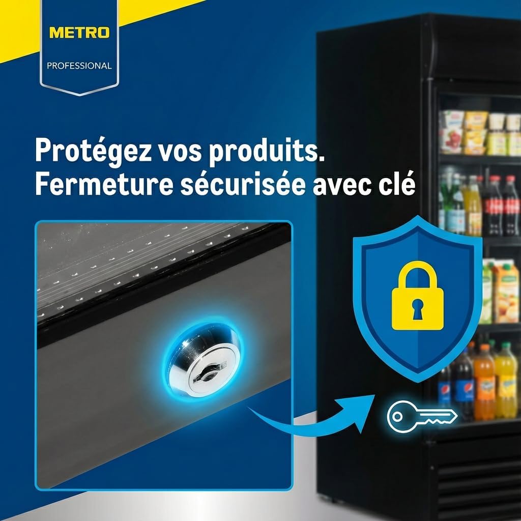 Réfrigérateur boissons GSC4240B 237 L métal verre refroidissement statique 110W serrure restauration noir
