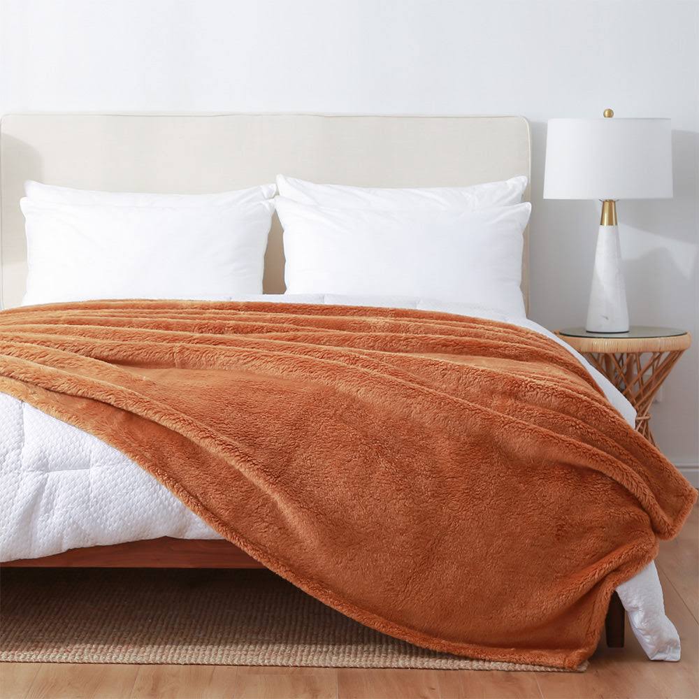 Berkshire Orange Recycled Extra-Fluffy Blanket Full/Queen