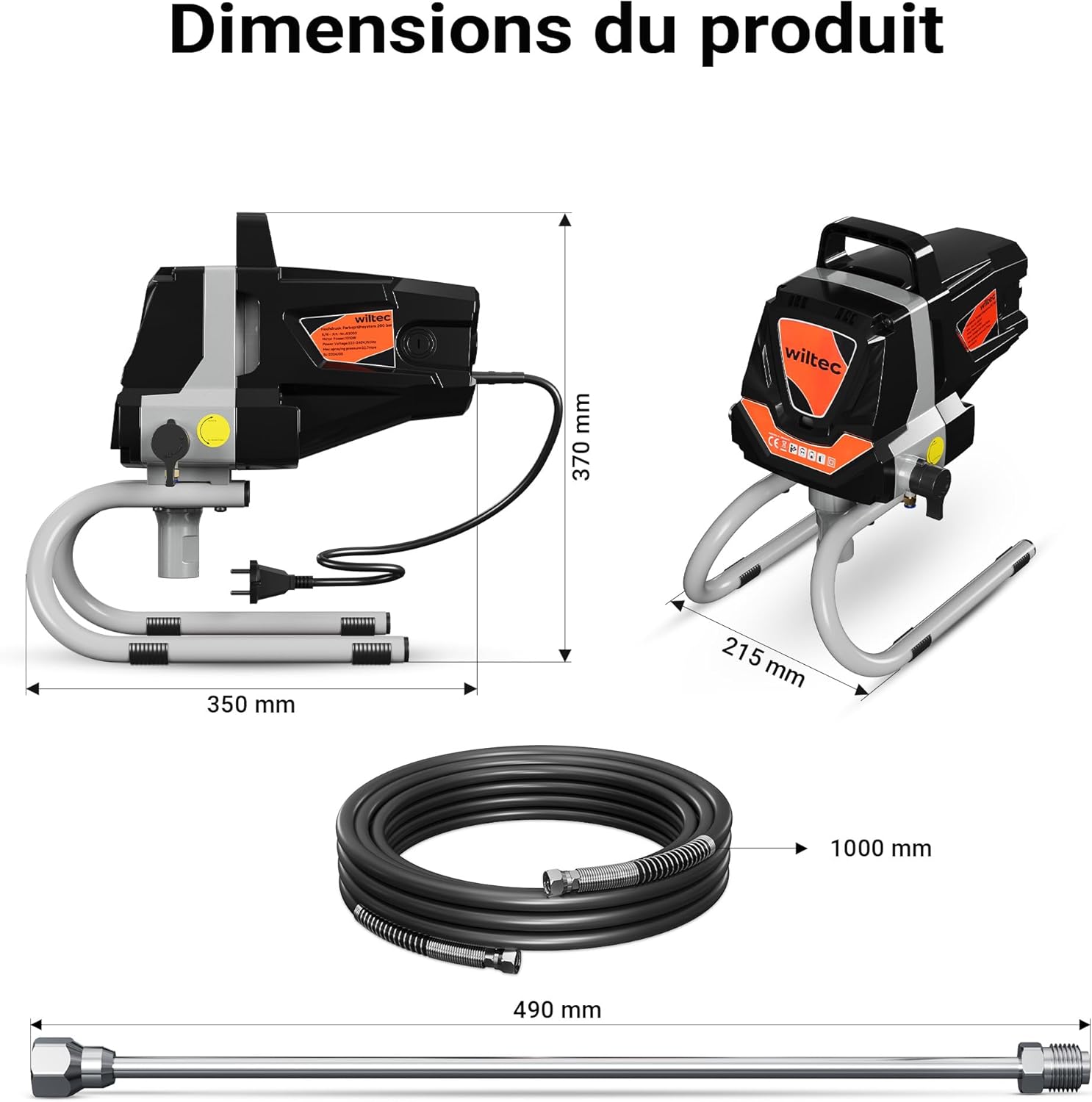 Pulvérisateur haute pression 207 bars buse rallonge