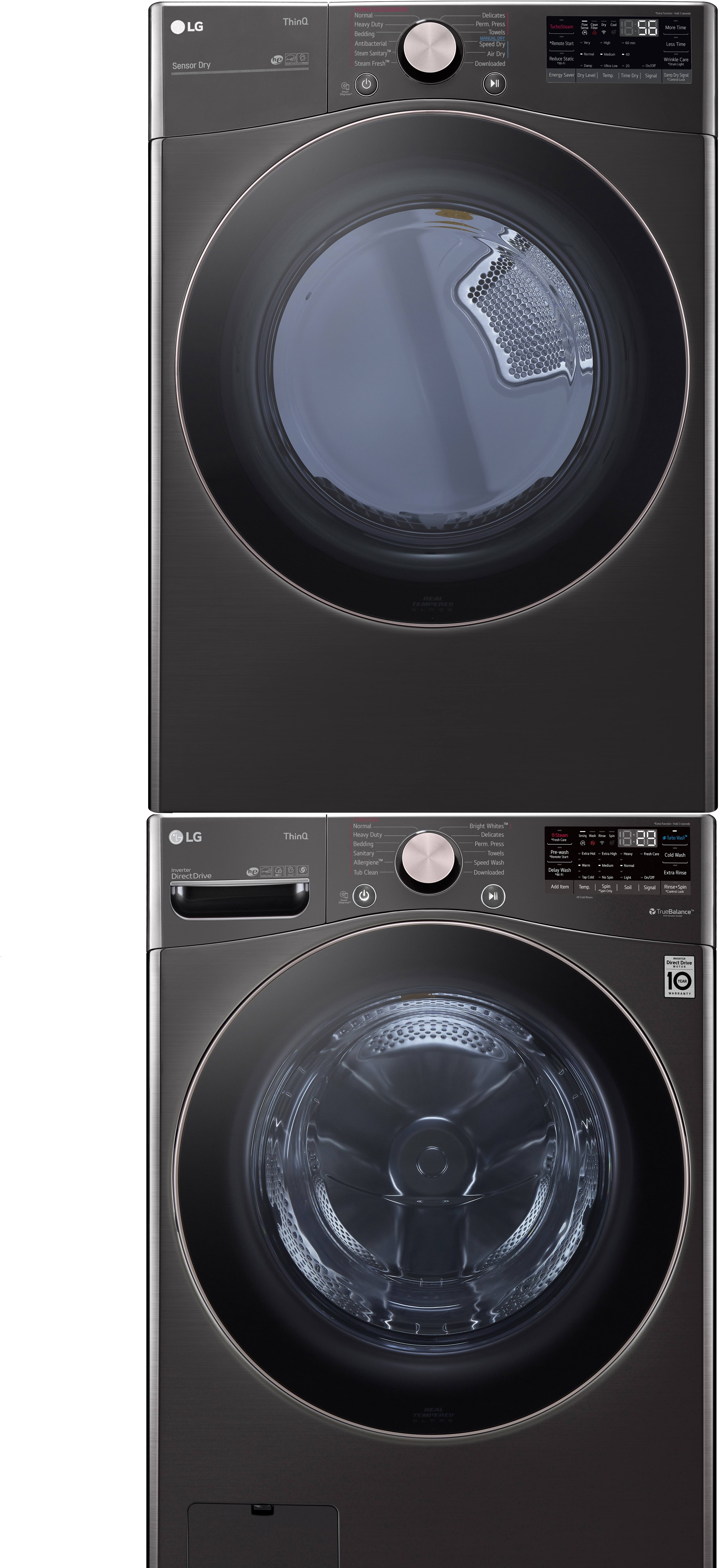 LG 4.5 Cu. ft. Smart Wi-Fi Front Load Washer with TurboWash - Black