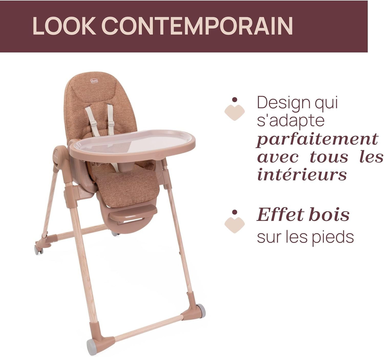 Chaise haute évolutive bébé 0 à 40 kg hauteur réglable pliage compact