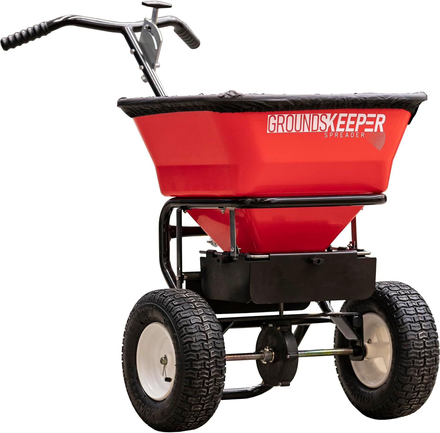 Multi-Purpose Walk Behind Push Spreader 3039632R Grounds Keeper. 100 Pound Capacity. Multi Use Tool for Grass Seed. Salt. De-Icer. Fertilizer and Seeds – Spreader