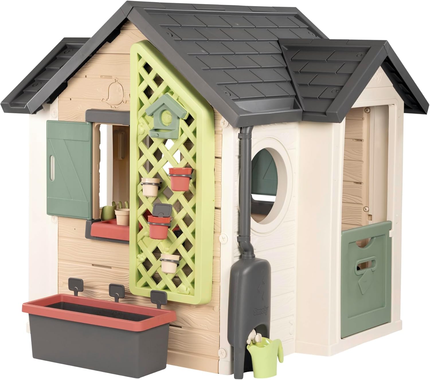 Maison jardinage enfants jardinière treillis mangeoire récupérateur eau matière recyclée dès 2 ans