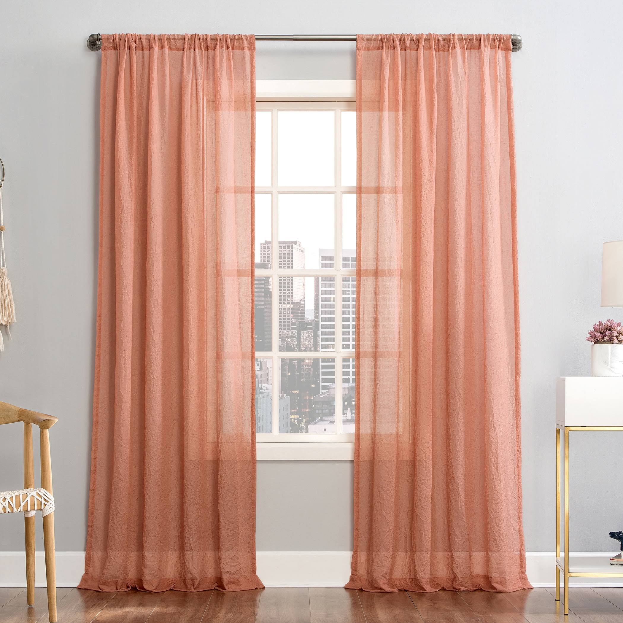 Mainstays Linen Textured Semi-Sheer Rod Pocket Curtain Panel - Each