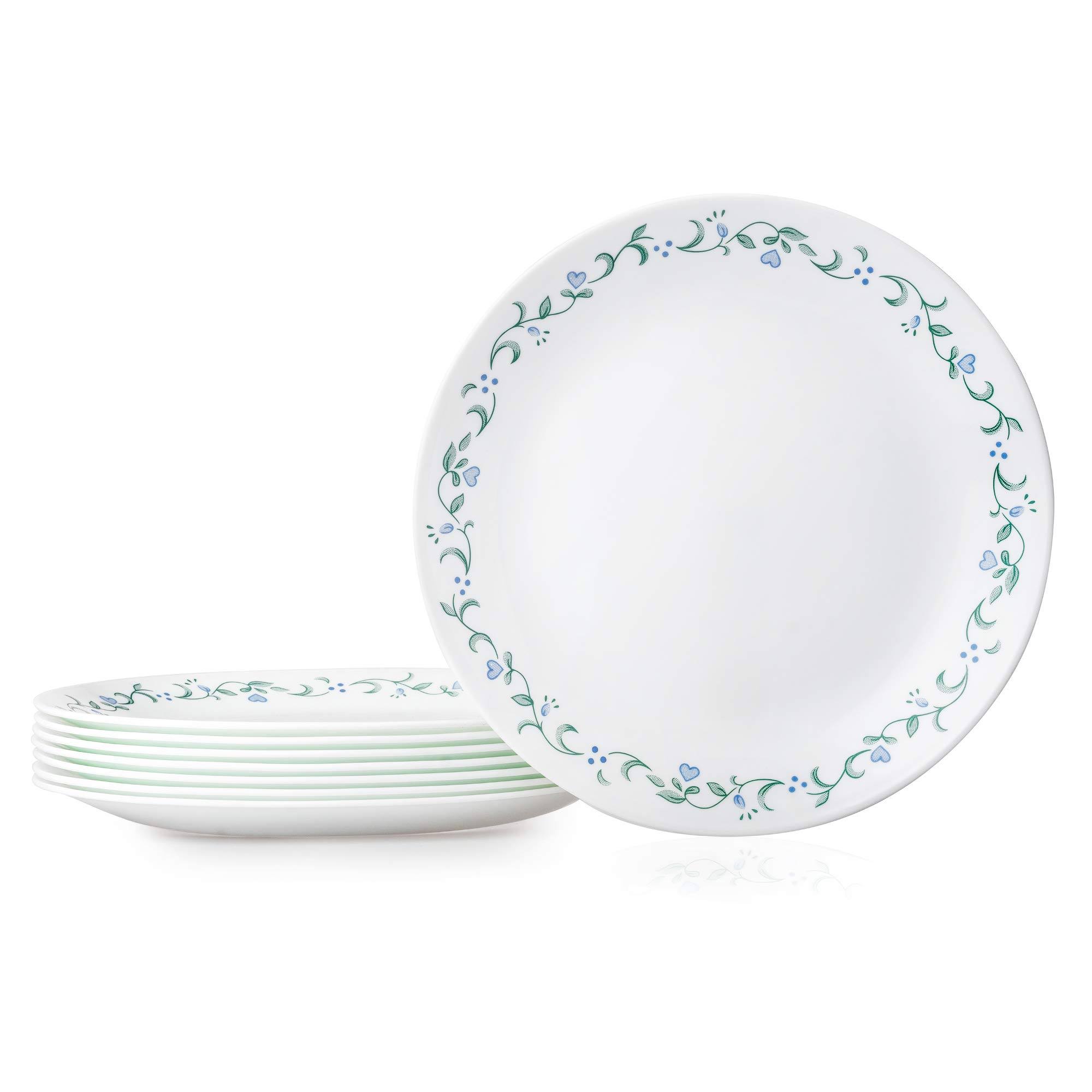 Corelle Vitrelle 8-Piece Dinner Plates Set Triple Layer Glass and Chip Resistant Lightweight Round Country Cottage