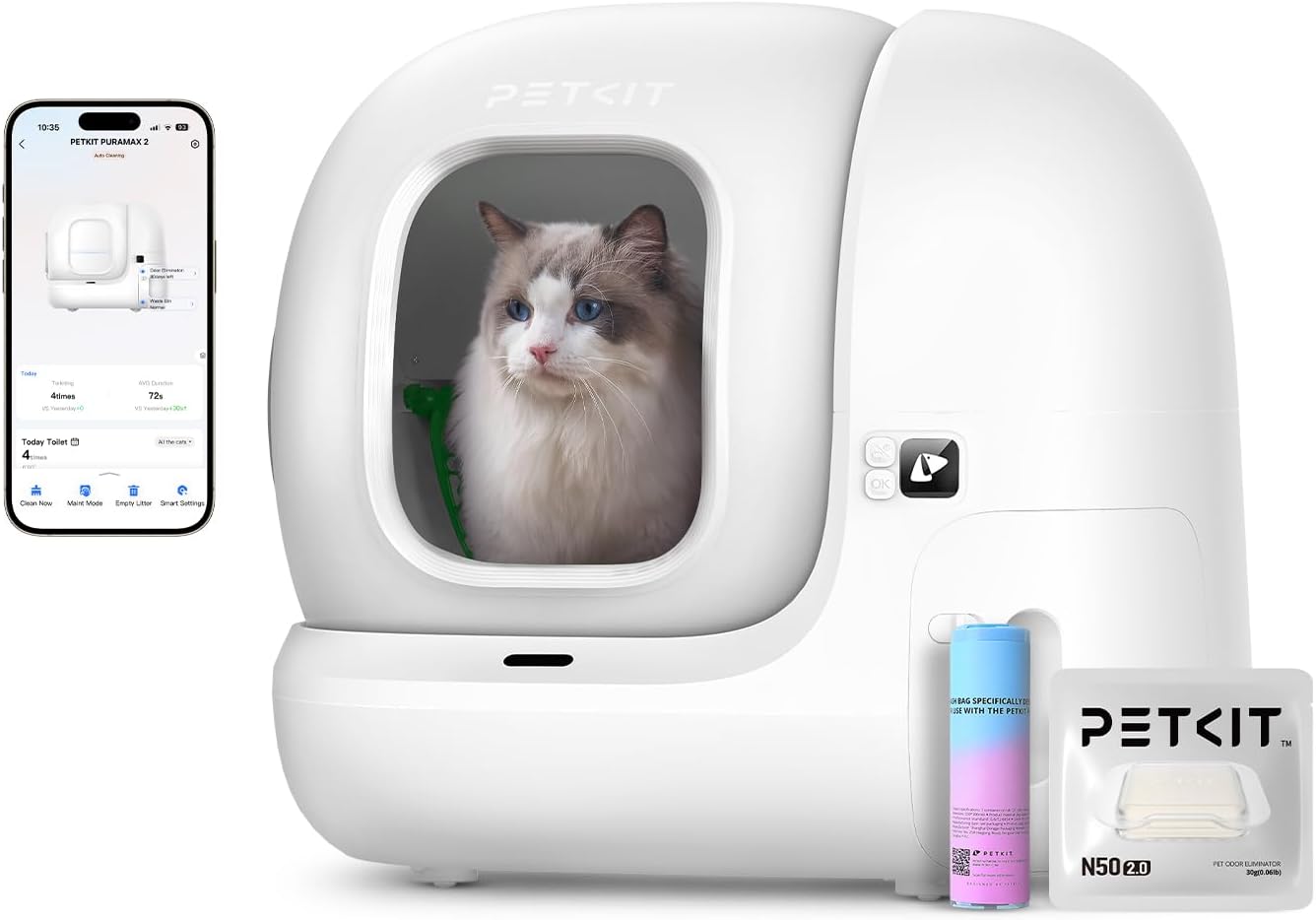 Litière chat autonettoyante 65 L xSecure contrôle appli multi chats