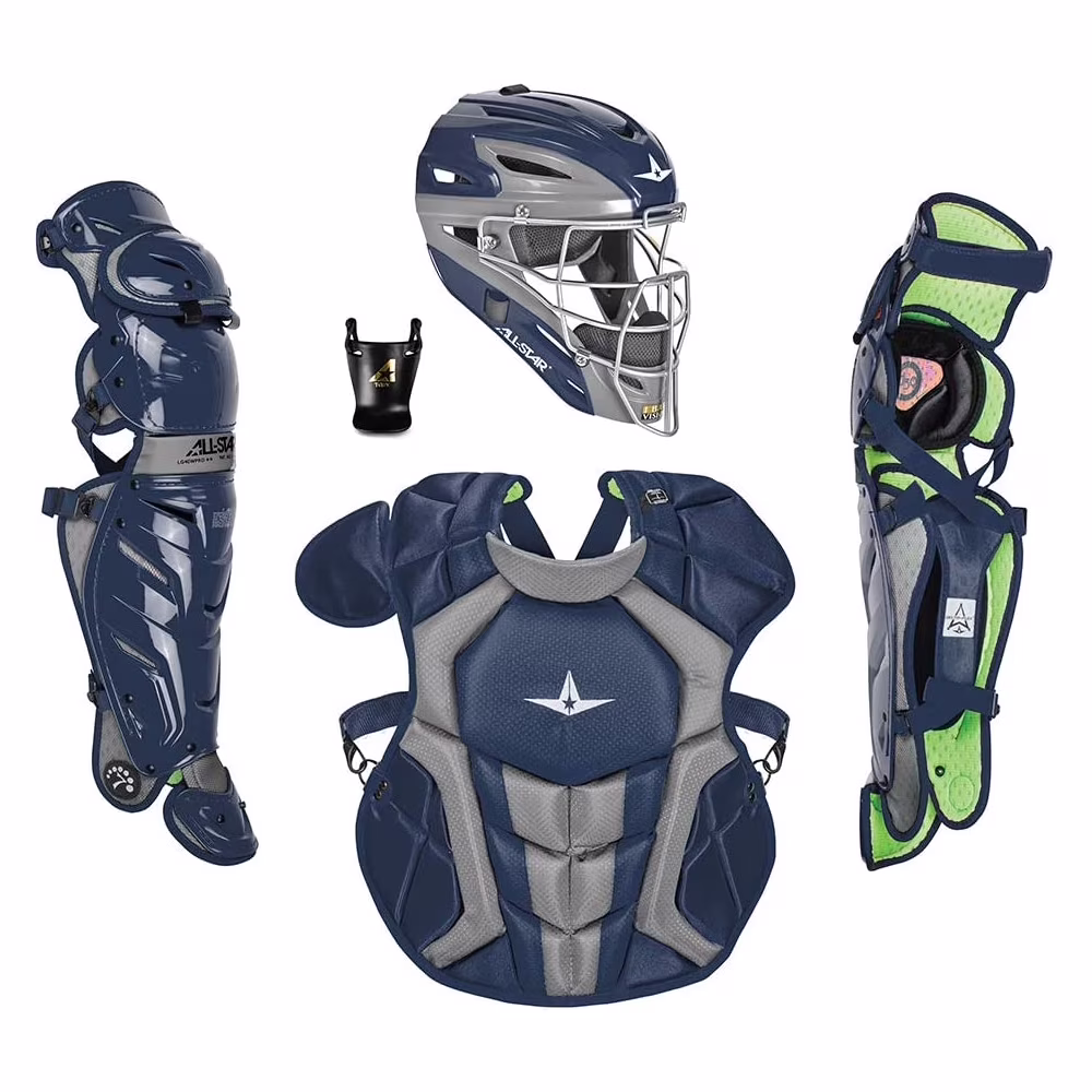 All - Star Sports S7 Axis Ages 12 - 16 Protective Baseball Catchers Gear, Navy