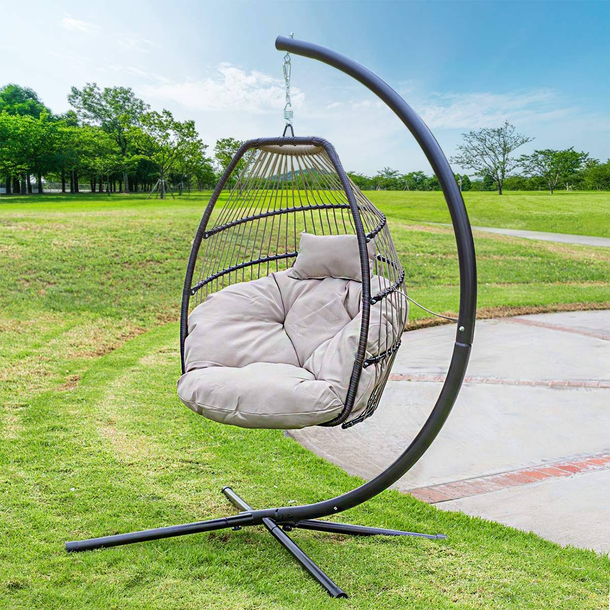 Barton Outdoor Hanging Lounge Egg Style Swing Chair