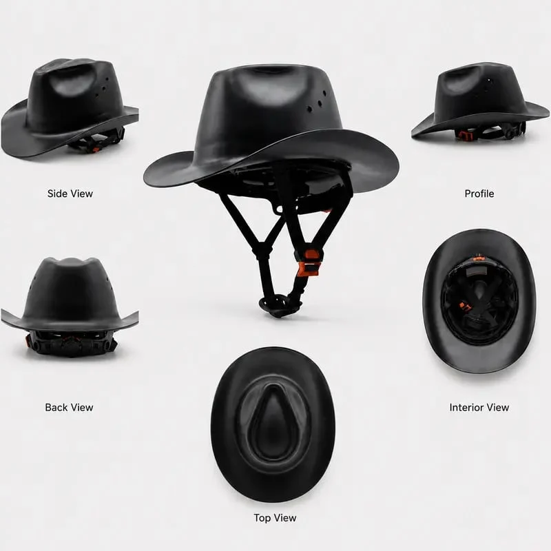 🤠Western Cowboy Hard Hat⛑️Vented Wide Brim Safety Helmet for Construction & Ranch Workers
