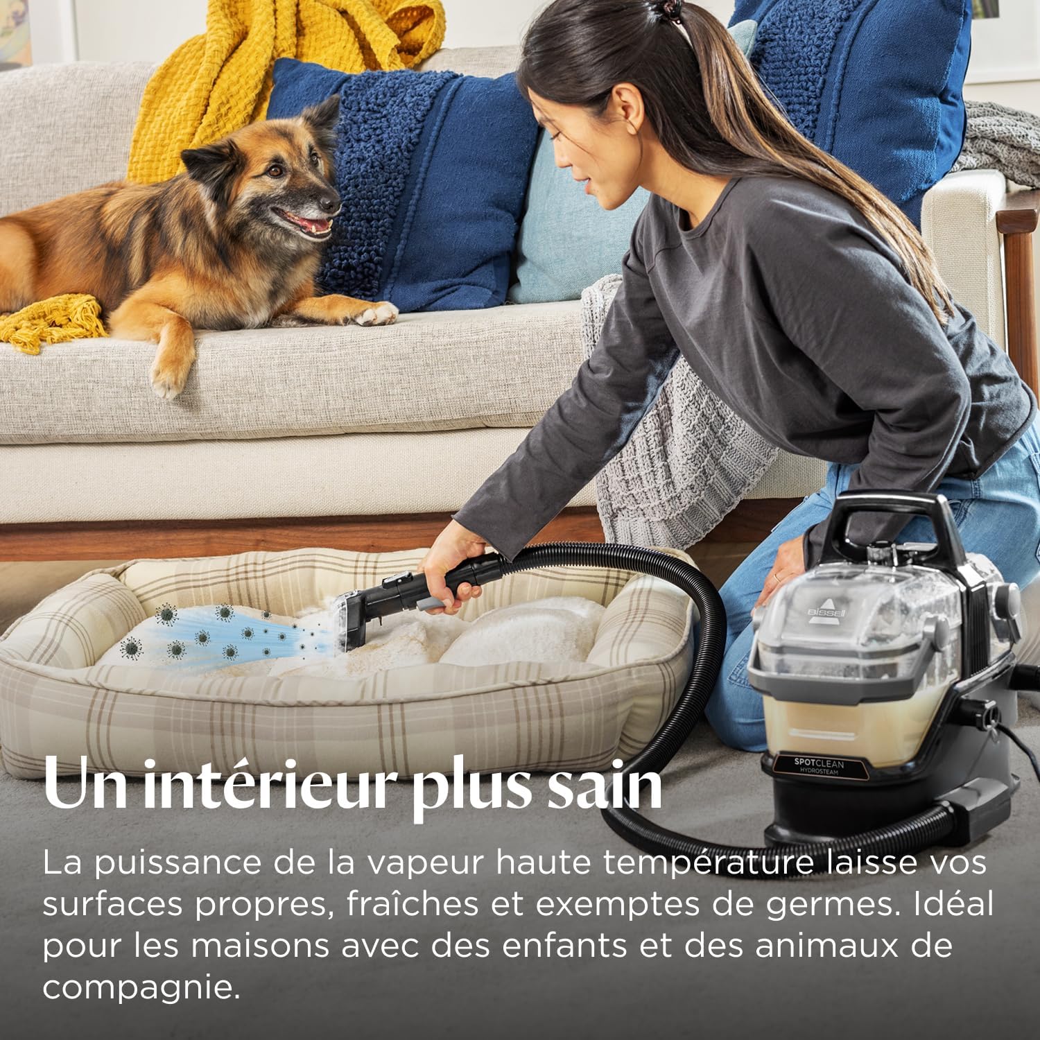 Shampouineuse canapé SpotClean HydroSteam 1000W nettoyage vapeur tapis moquettes meubles tissus voiture 3689N