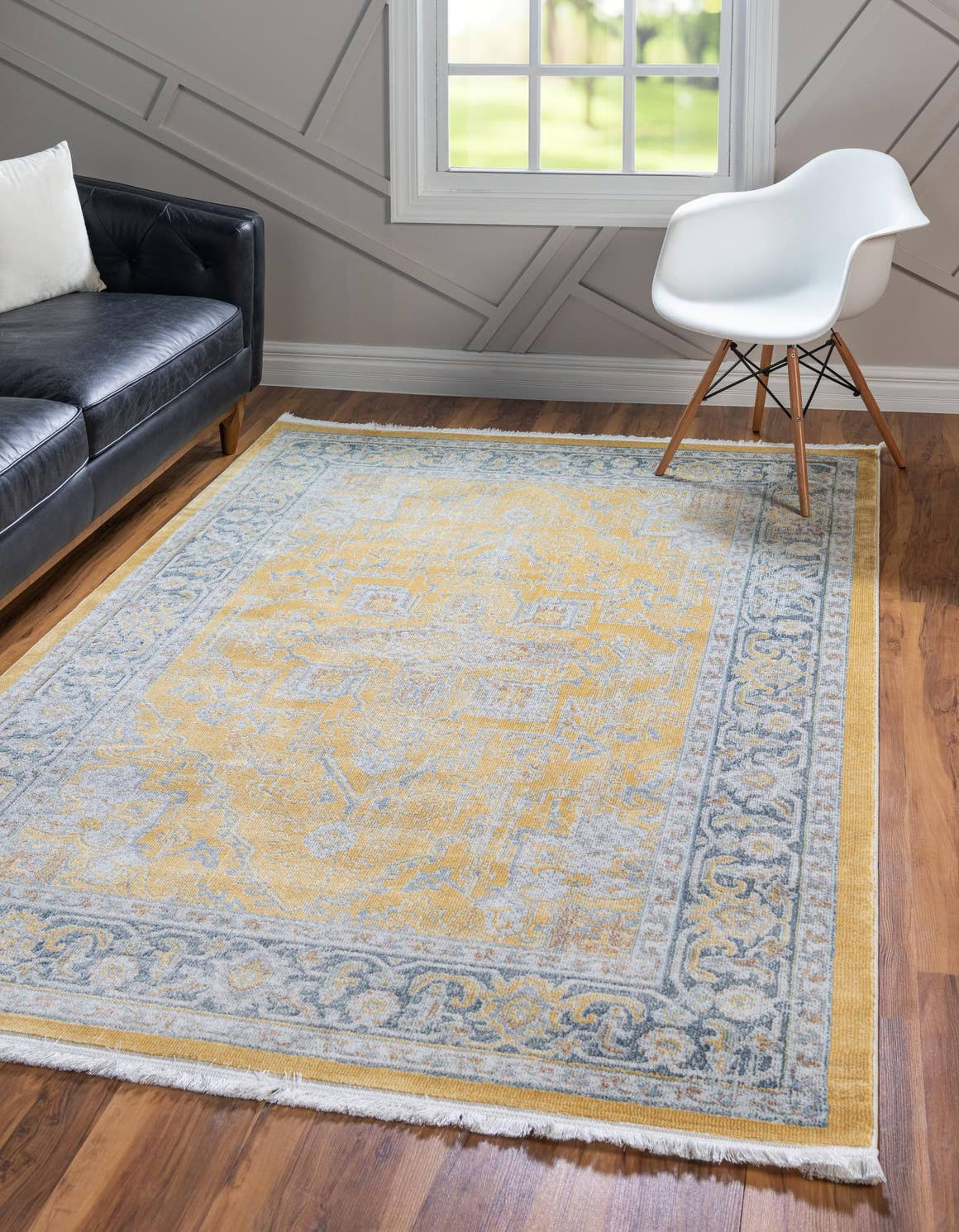 Unique Loom Prado Baracoa Rug, Yellow, 10x14 ft