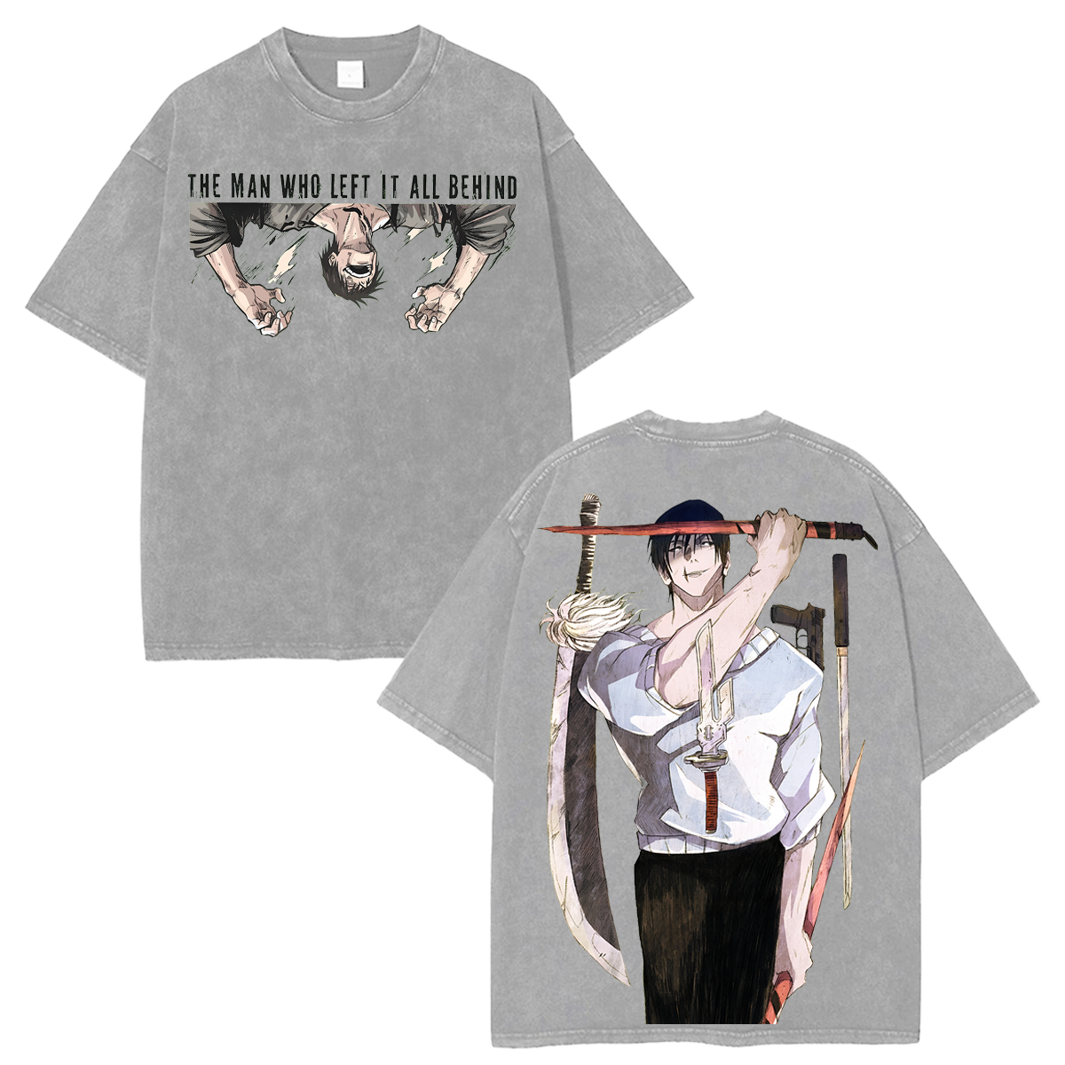 Graphic Tee JJK Toji Fushiguro Anime Washed Shirt The Man Who Left It All Behind Arsenal Oversized T-Shirt