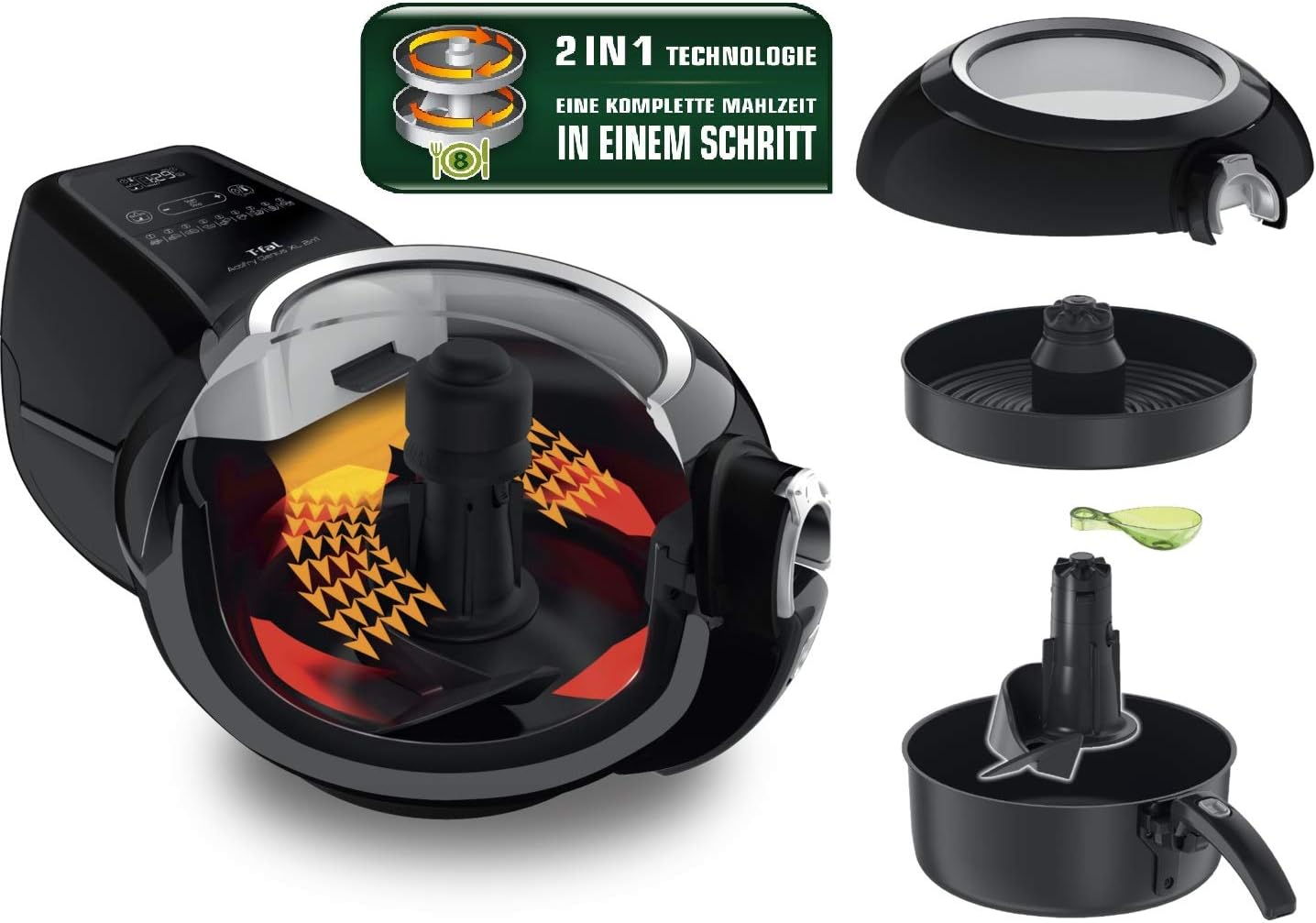 Friteuse air chaud 2 en 1 Genius XL YV9708 1500W capacité 17kg 9 programmes noir