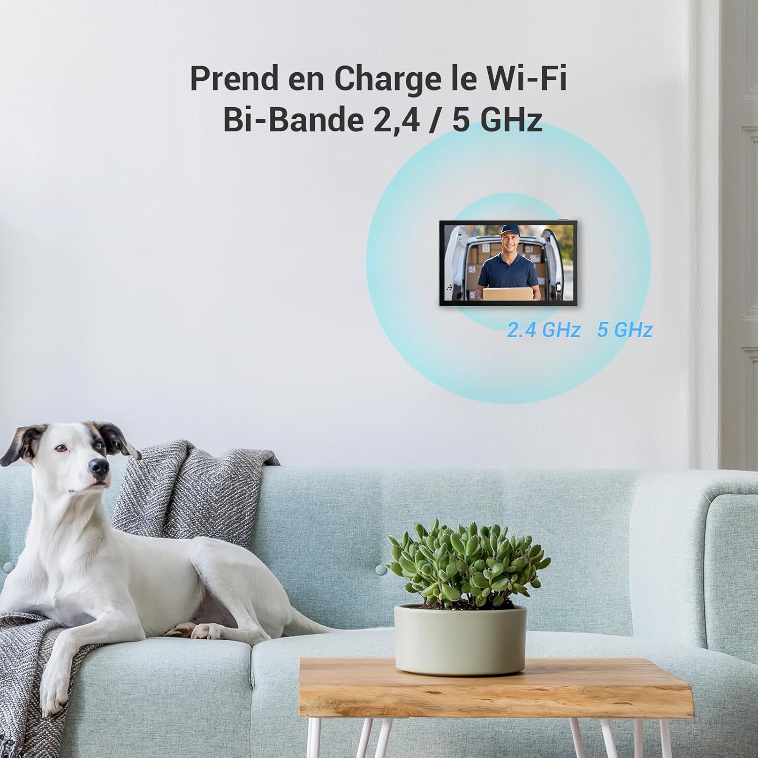 Talkie walkie vidéo 2K écran 7 pouces détection présence vision nocturne étanche WiFi