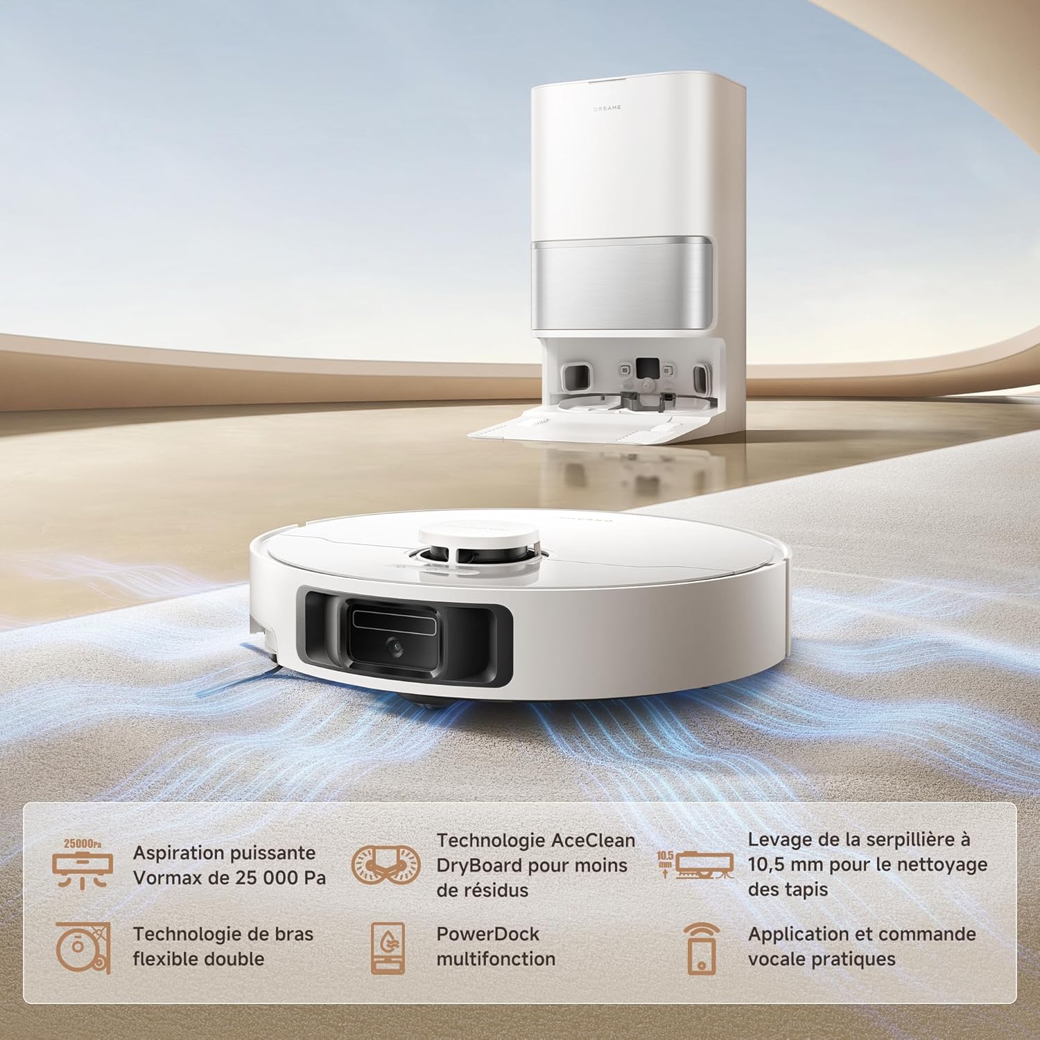 Robot aspirateur laveur L10s Ultra Gen 3 25000 Pa station nettoyage séchage