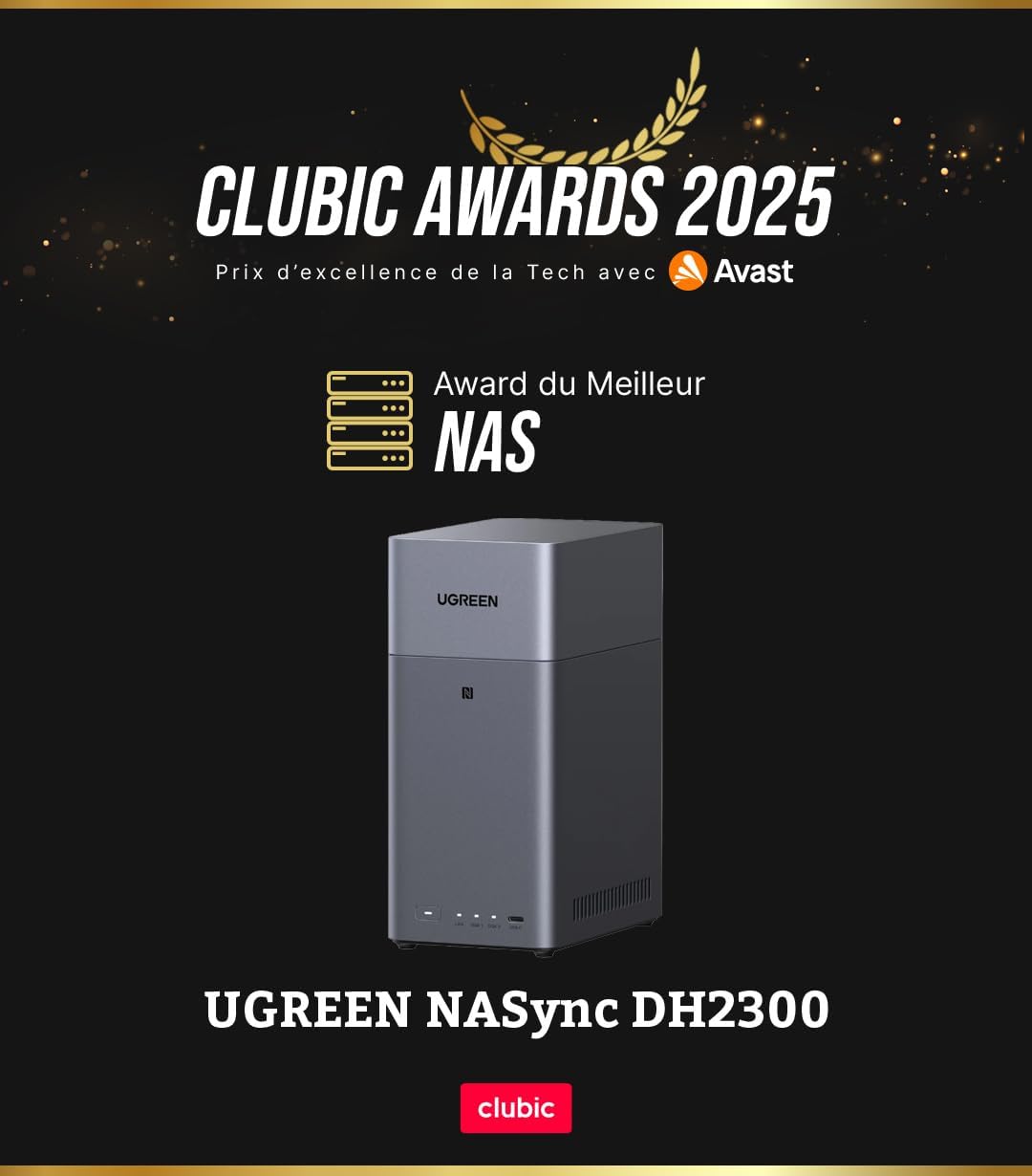 NAS 2 baies 4 Go RAM NFC LAN 1 GbE système débutant sans disque