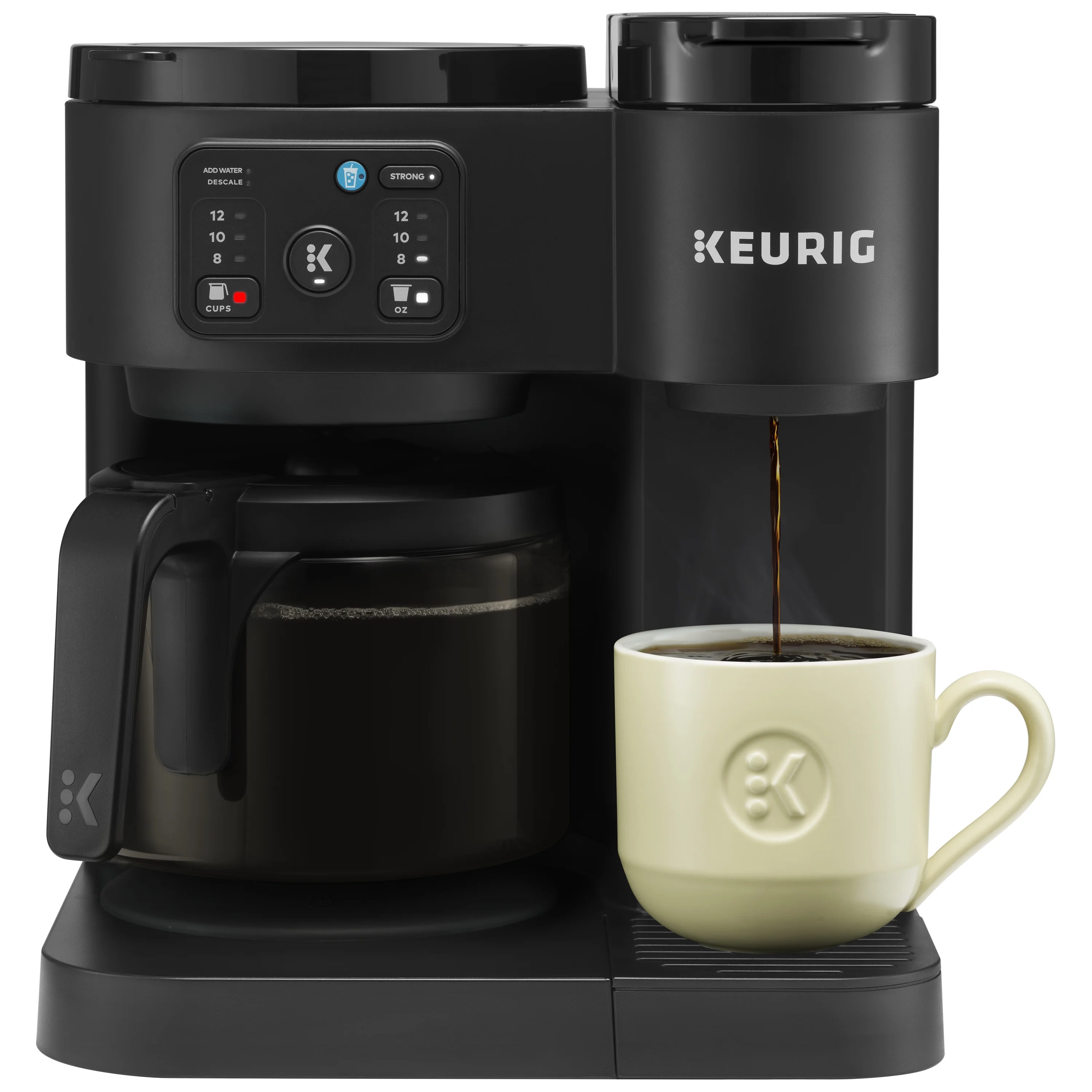 Keurig K - Duo Essentials, Hot & Iced Single - Serve K - Cup Pod Coffee Maker & Carafe, Moonlight Grey