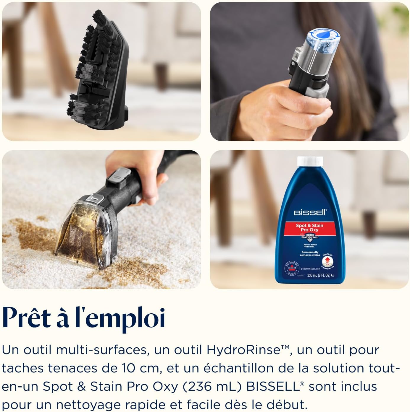 Shampouineuse canapé SpotClean HydroSteam 1000W nettoyage vapeur tapis moquettes meubles tissus voiture 3689N