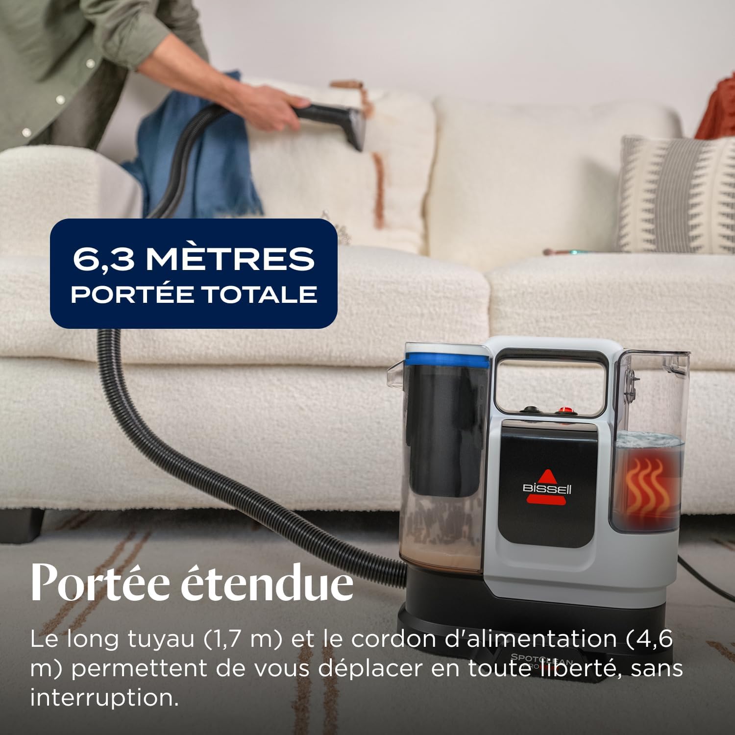 Shampouineuse canapé 1125 W triple nettoyage taches tenaces