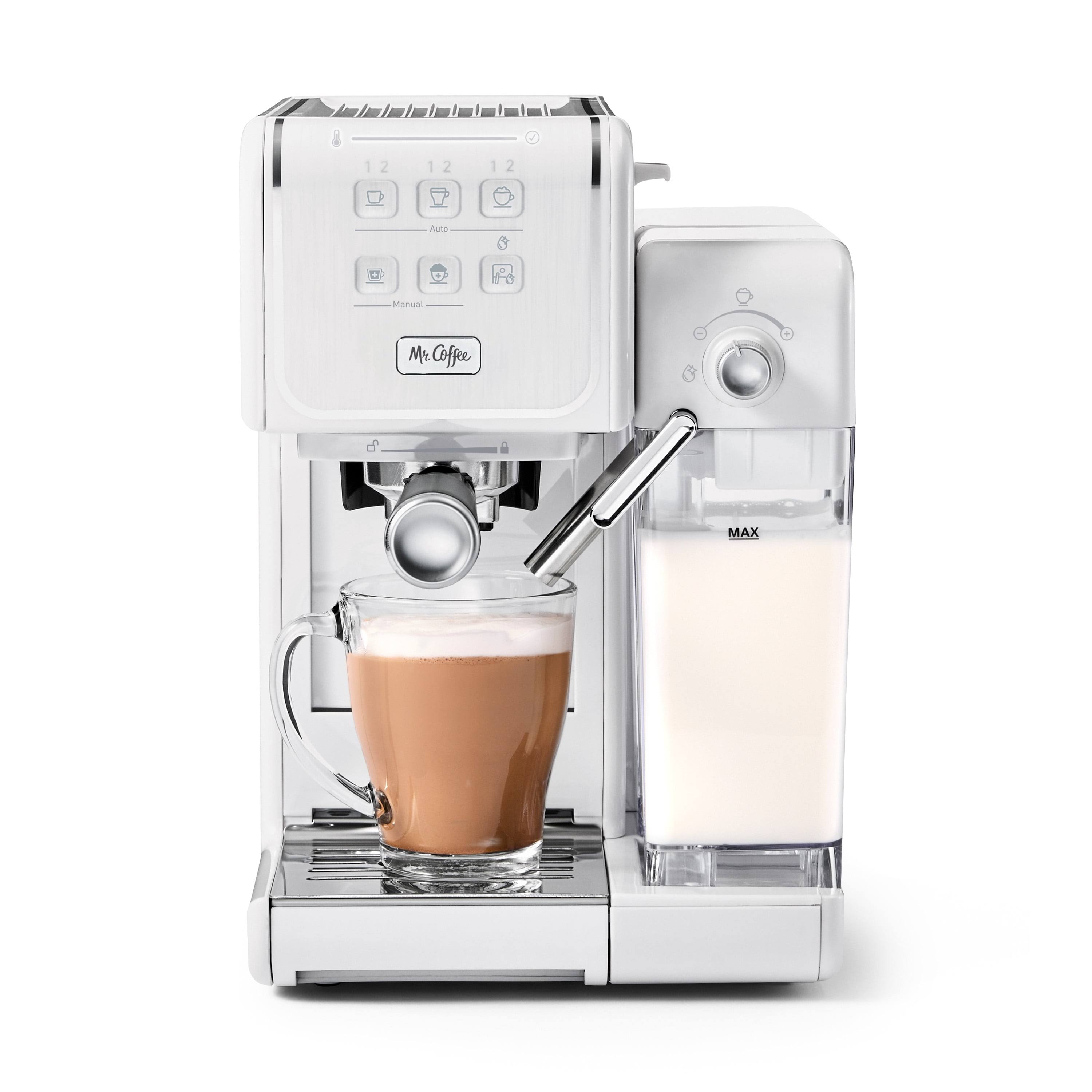 Mr. Coffee One-Touch CoffeeHouse+ Espresso, Cappuccino & Latte Maker, White