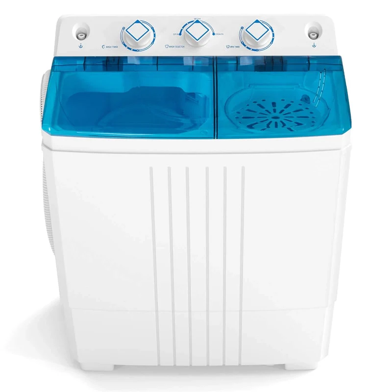 Portable Washing Machine, 2-in-1 Twin Tub Washer Spin Dryer Combo with Built-in Drain Pump, 20LB Capacity & Compact for Apartment, Dorm & RV