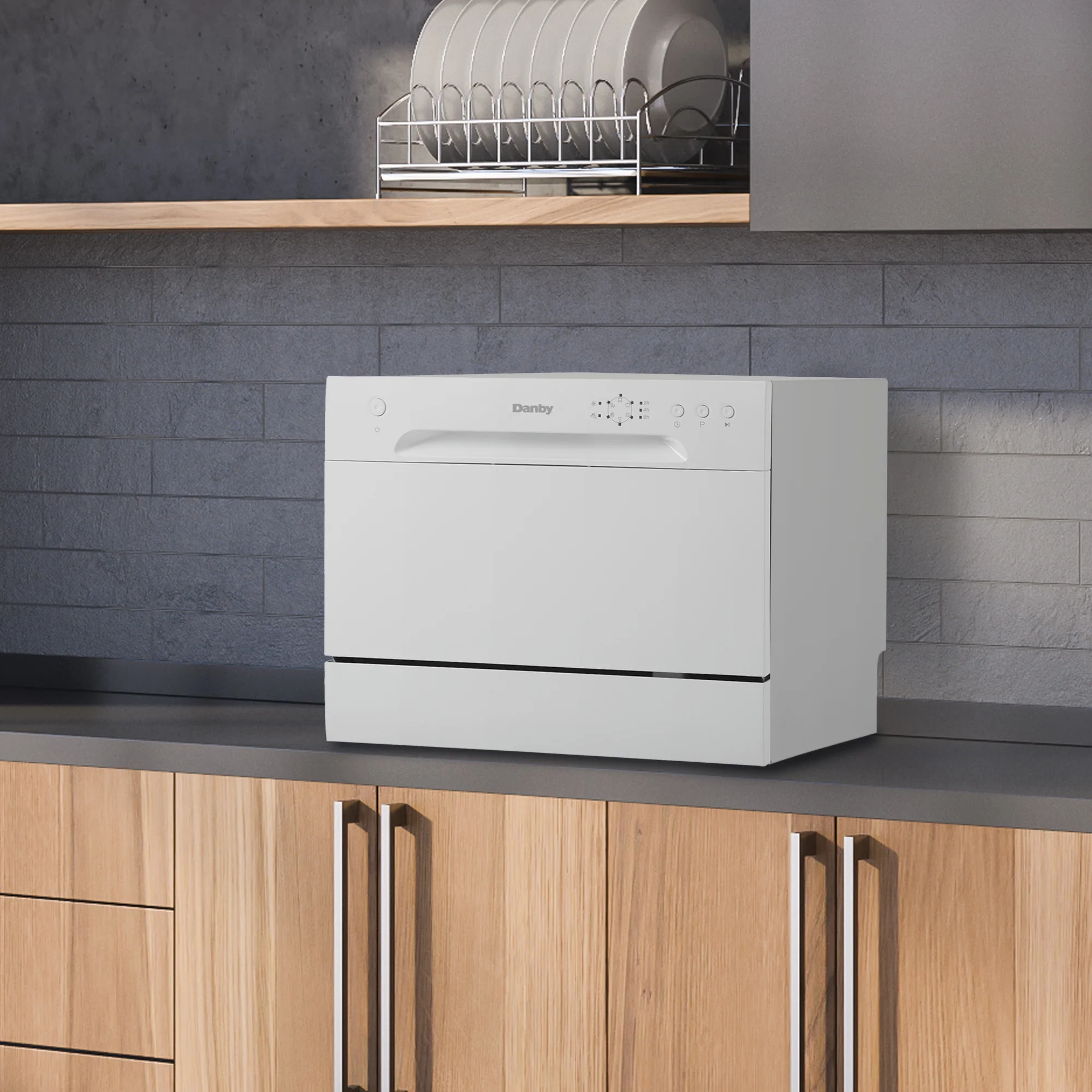 Danby 6 Place Setting Countertop Dishwasher in White (DDW621WDB)