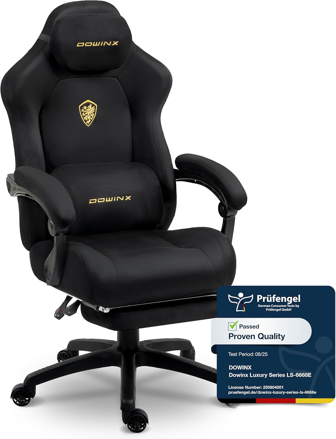 Chaise gaming ergonomique velours coussin lombaire massant repose pieds