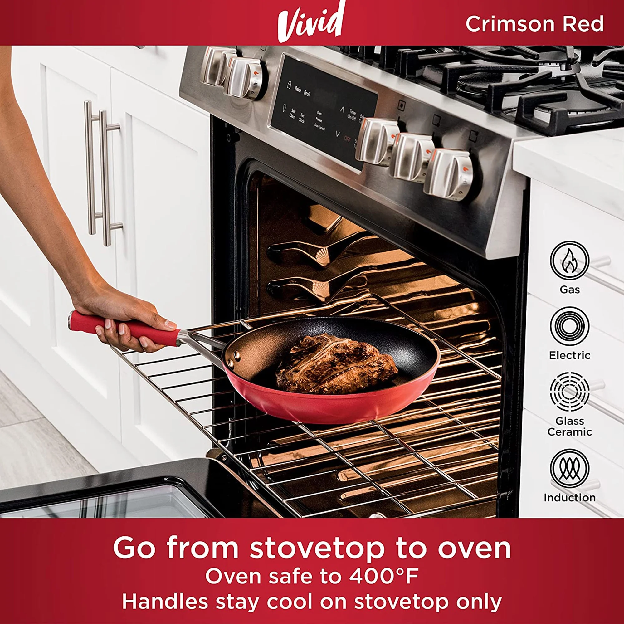 Ninja Foodi Neverstick Vivid Oven Safe 10 Piece Pots and Pans Cookware Set