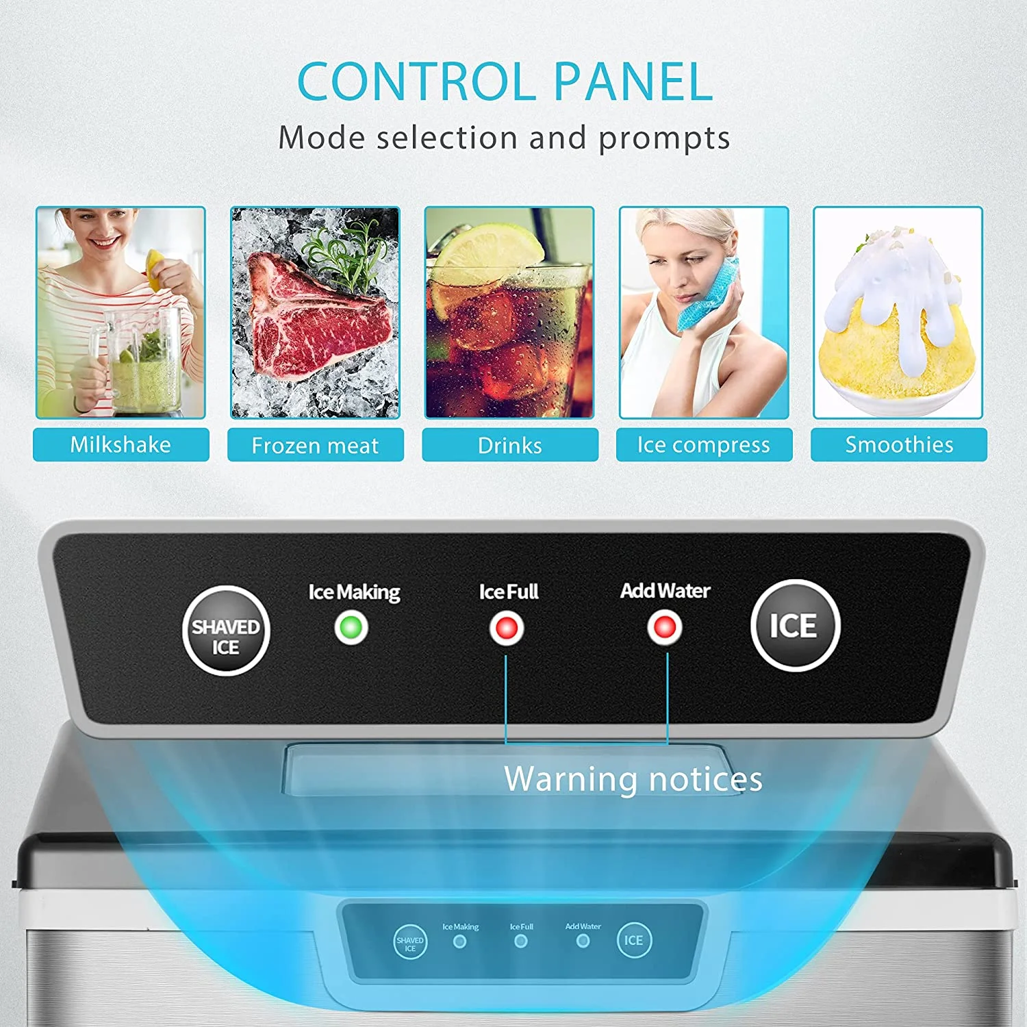 VIVOHOME 2 in 1 Countertop Ice Maker & Ice Shaver Machine, 33 lb/Day