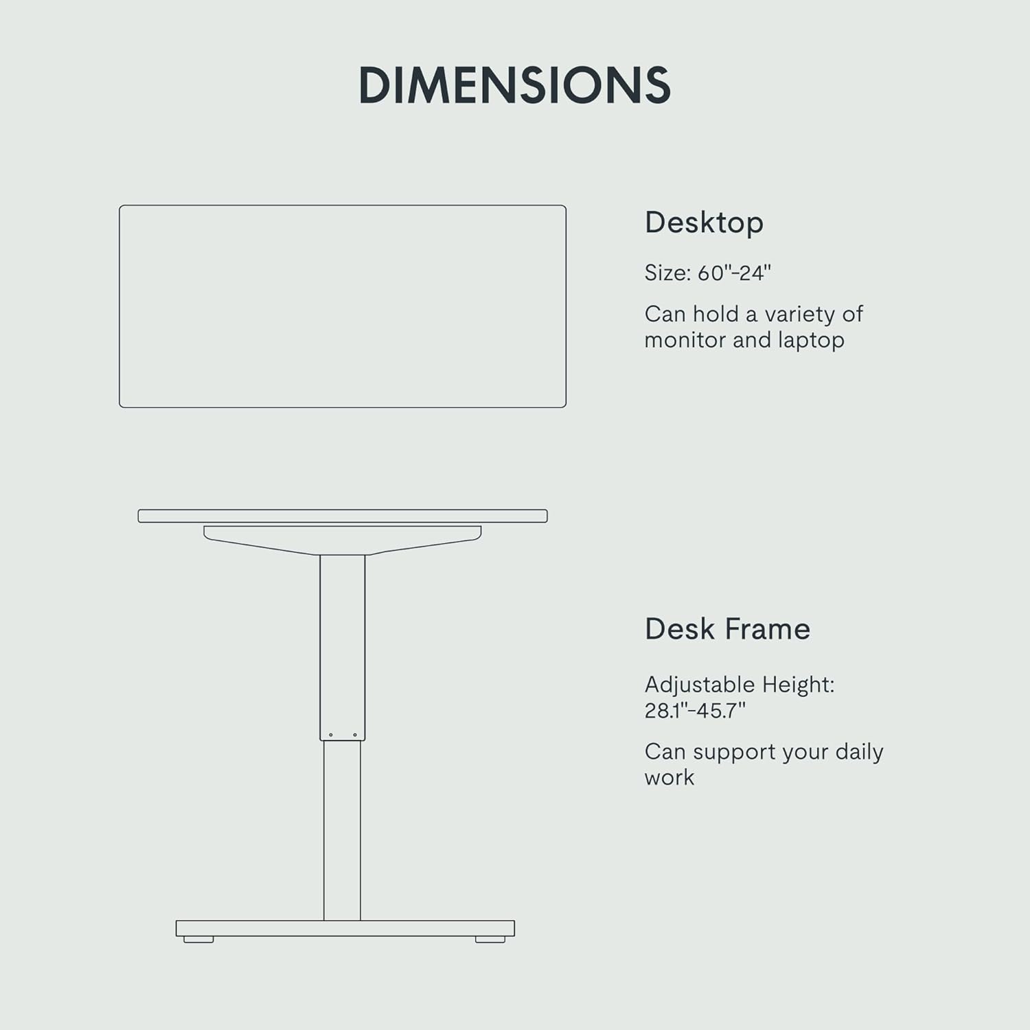 FLEXISPOT EN1 Whole-Piece Standing Desk