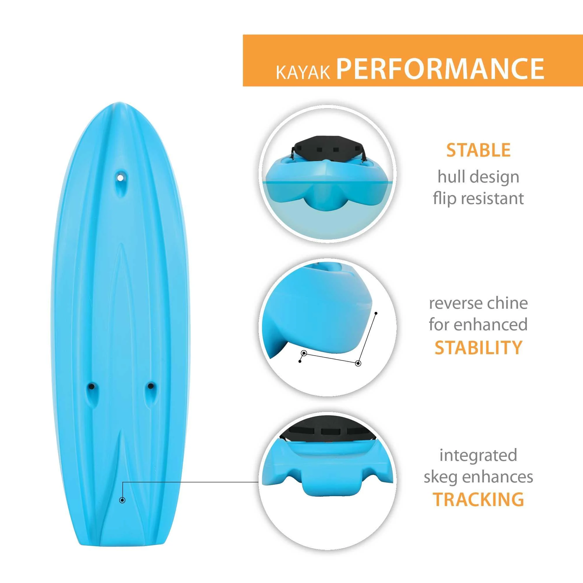 Lifetime Dash 6.5 Ft. Sit - on - Top Youth Kayak, Glacier Blue (90787)