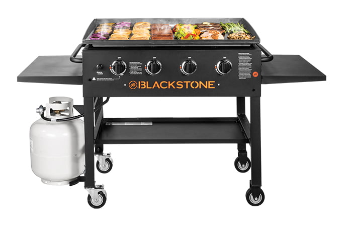4-Burner 36 Griddle Cooking Station with Side Shelves