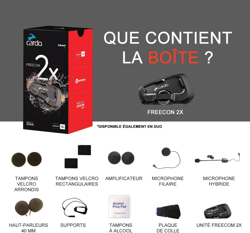 Système communication moto FREECOM 2X Bluetooth 2 unités