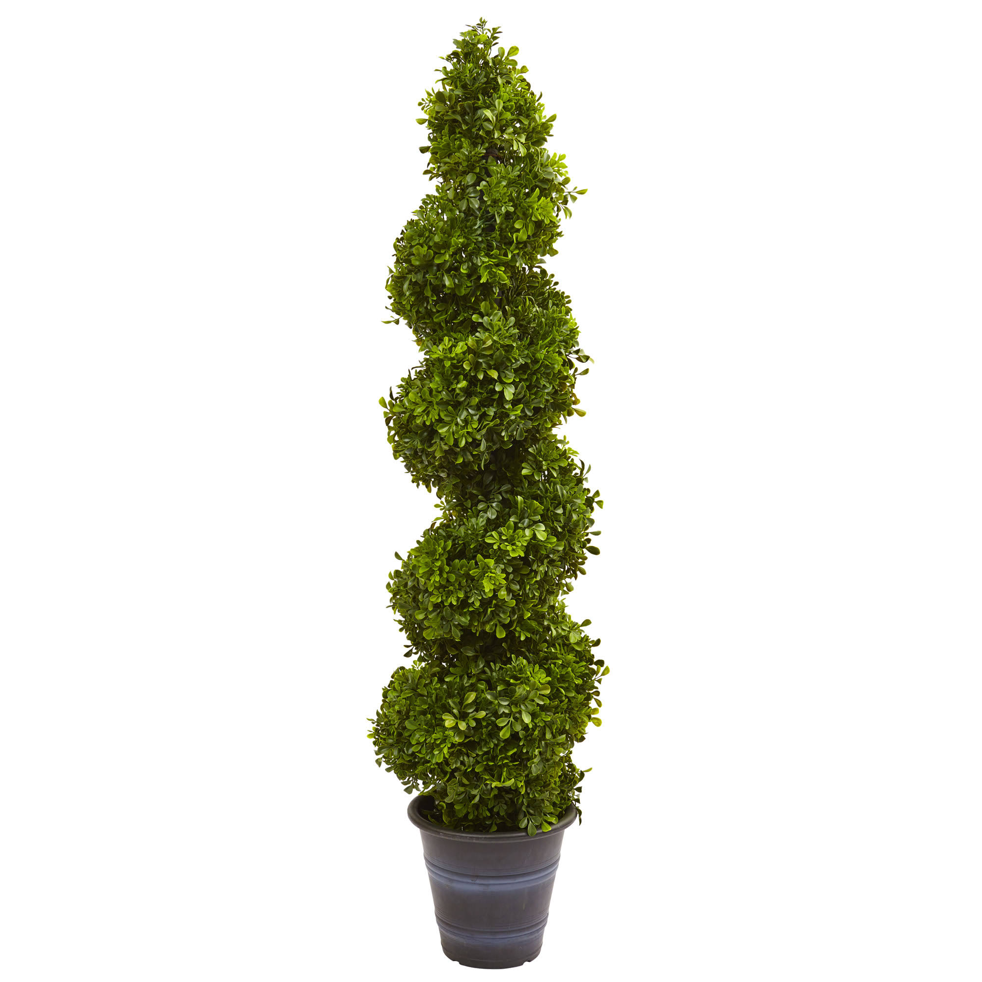 Nearly Natural Boxwood Spiral Topiary with Planter (Indoor/Outdoor)